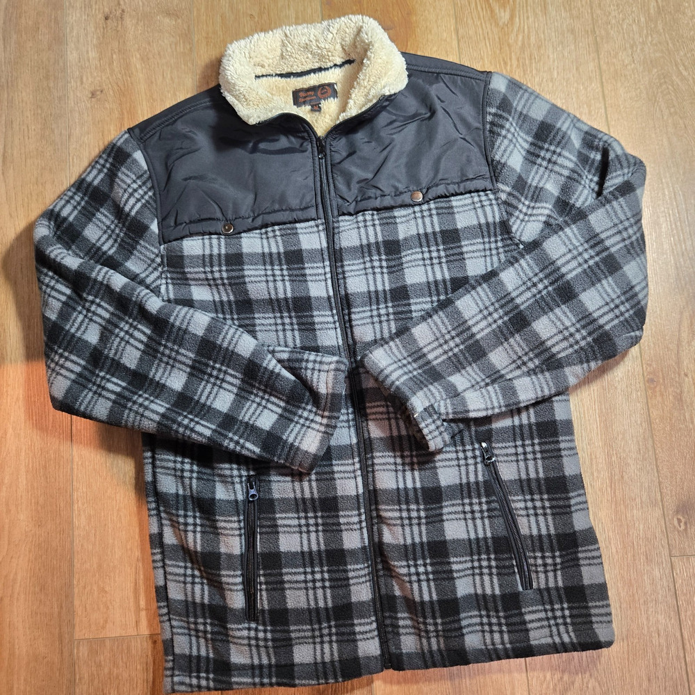 Victory Sportswear Sherpa Jacket Mens M Plaid Flannel Lined Workwear Outdoor